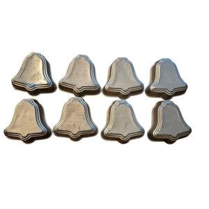 8 Vintage Aluminum Christmas Bells Jello Mold Baking Tins